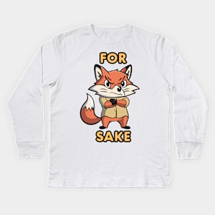 Animal Lover's 'For Sake' Tee | Sassy Play on Words | Humorous Statement Design | Unique Graphic Shirt | Perfect Gift Kids Long Sleeve T-Shirt